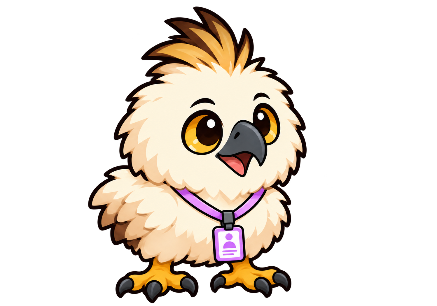 Your fluffy Philippine Eagle chick standing outside the egg