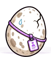 Cracked egg warning that activity is needed